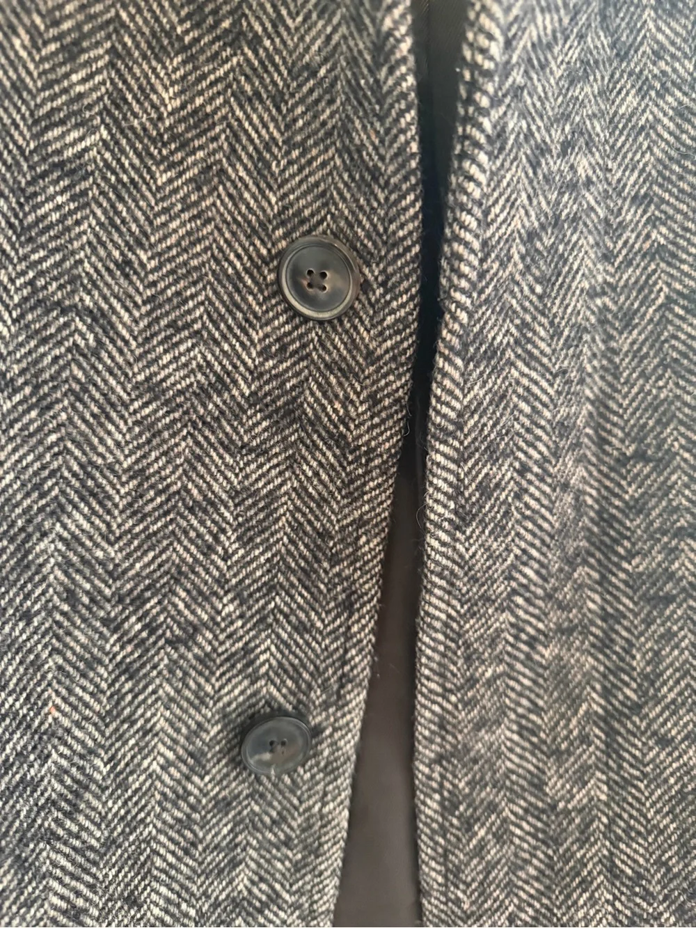 Banana Republic Grey Herringbone Pea Coat